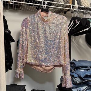 FP Movement by Free People Iridescent Sequin Blouse
